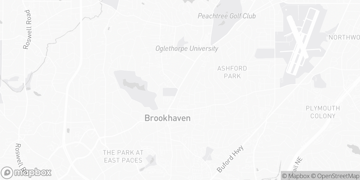 Map of Brookhaven, GA service area for DeKalb Flooring Pros coverage.