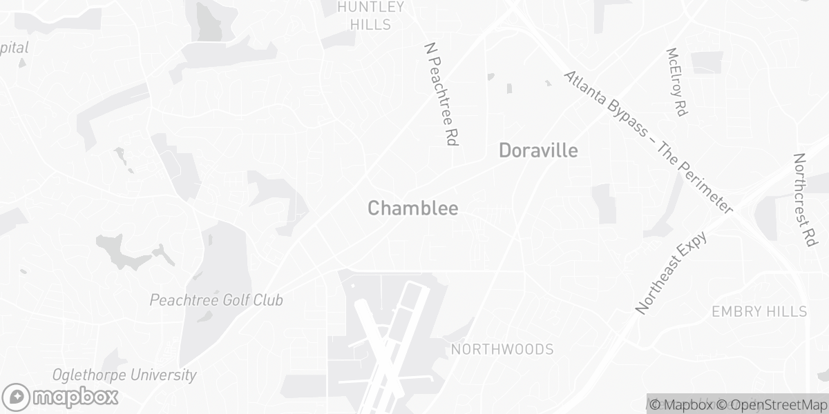 Map of Chamblee, GA service area for DeKalb Flooring Pros coverage.