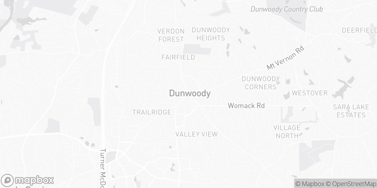 Map of Dunwoody, GA service area for DeKalb Flooring Pros coverage.
