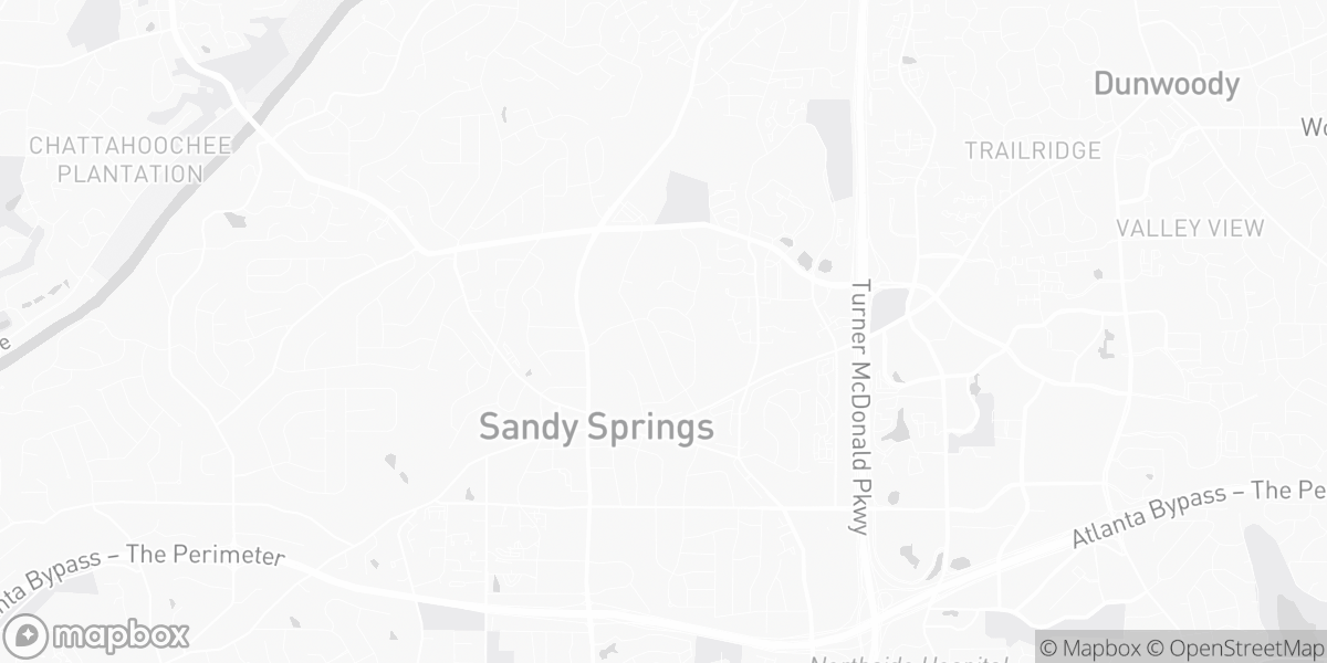 Map of Sandy Springs, GA service area for DeKalb Flooring Pros coverage.